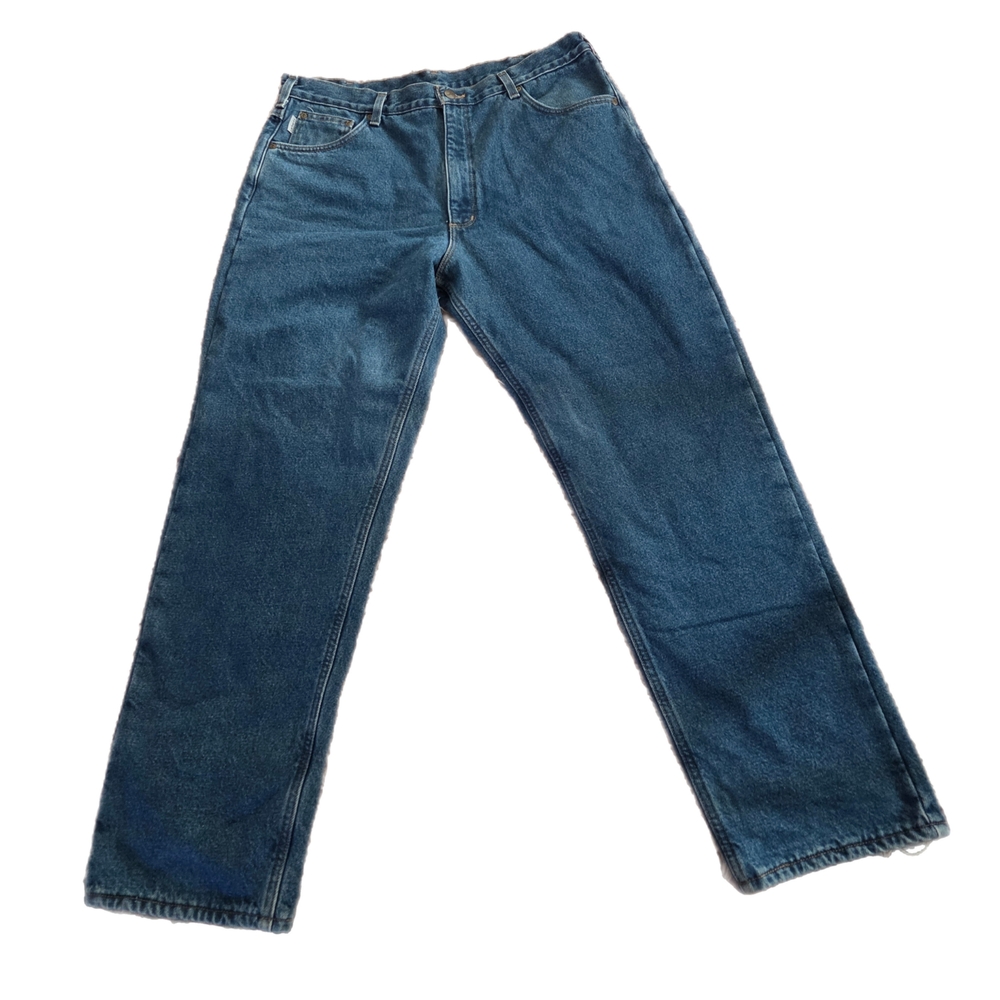 Vintage Carhartt Men's Relaxed Fit, Fleeced Lined Denim Jeans Size 38×32 - Picture 2 of 8